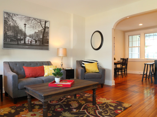 Living room Staged in Downtown Lancaster, PA